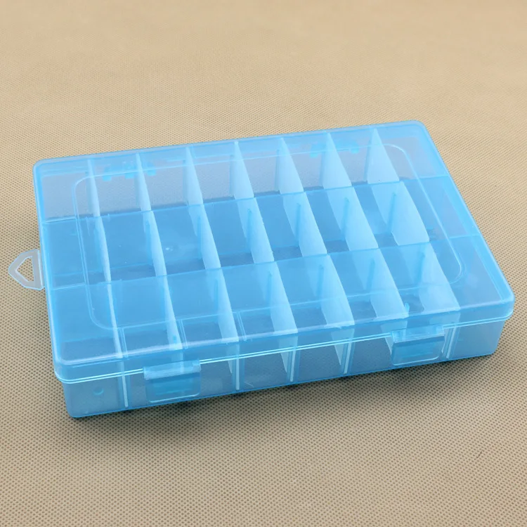 Life Essential 24 Compartment Storage Box Practical Adjustable Plastic Case for Bead Rings Jewelry Display Organizer
