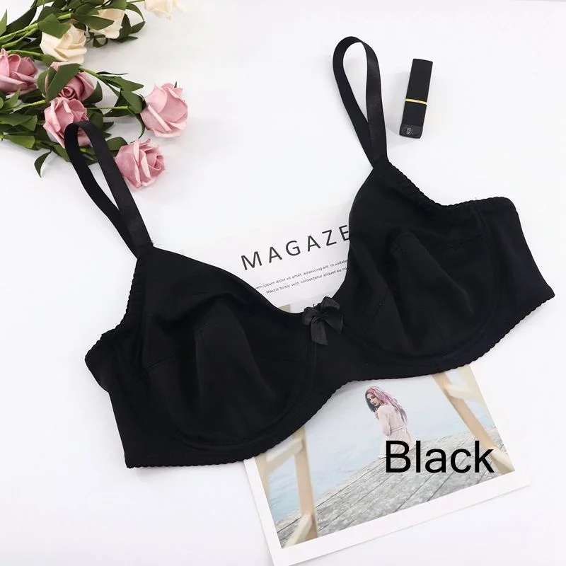 Beauwear, сексуальный женский бюстгальтер из полиэстера, без подкладки, пуш-ап, полная чашка, дышащий, ультра-тонкий бюстгальтер, нижнее белье размера плюс 36C-48E - Цвет: Black