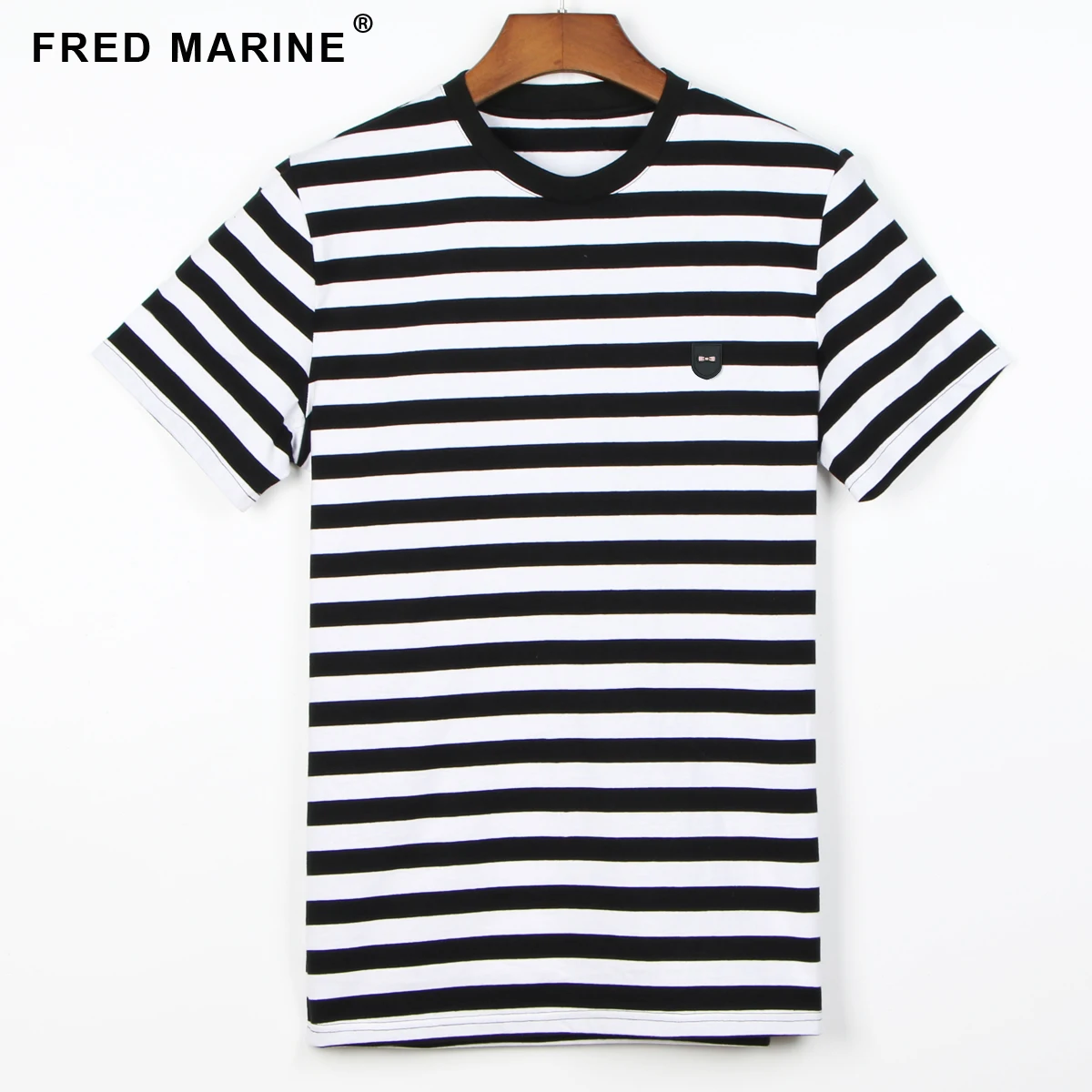 2021 France Serige park striped t shirt for classical design with tie badge new Top tee big size high quality cottomaterial | Мужская