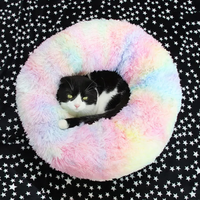 Pet плюшевый пончик Cuddler кошки кровать теплый мягкий утолщенный усиленный коврик для собак и щенков Подушка YU-Home