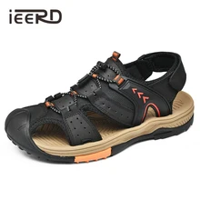 Size 45 Genuine Leather Outdoor Sandals Men Hand-made Summer Beach Sandals Casual Sandals