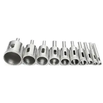 

11PCS Tile Drill Guide Vacuum Base Sucker 6-30mm Diamond Coated Hole Saw Locator Easy It Is To Open Perfect Holes With The Kit