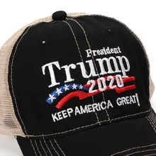 США Трамп всеобщие выборные кепки Промытые вышитые сетки шляпа головные уборы Спорт на открытом воздухе одежда с регулируемой задней застежкой