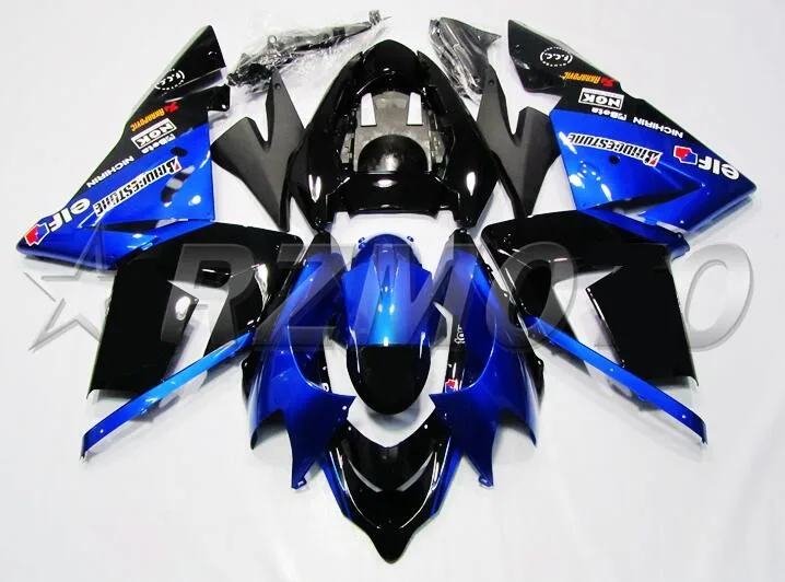 

4Gifts New ABS Motorcycle Full fairing kits fit for Kawasaki Ninja ZX-10R 2004 2005 10R 04 05 fairing set custom black blue BR