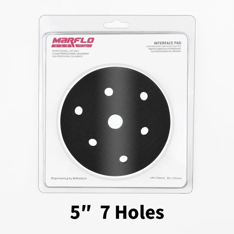 5inch 7 dust holes Marflo " 6" Полировочная губка интерфейс колодки для опорной пластины и колодки помещены Двойного Действия Полировщик да полировальная машина - Цвет: 5inch 7 dust holes