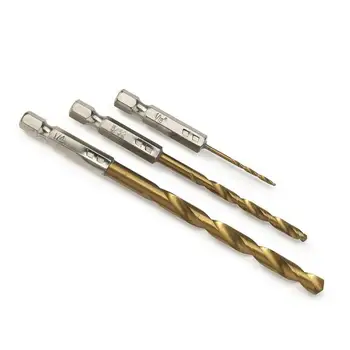 

13pc Hex Shank Titanium Drill Bit Set Multi Bits externally cooled high-speed steel twist drills new