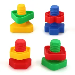 Строительные блоки, игрушки 1-2 года, сочетающиеся винты и гайки, сборные строительные блоки, бои, вставленные, Обучающие