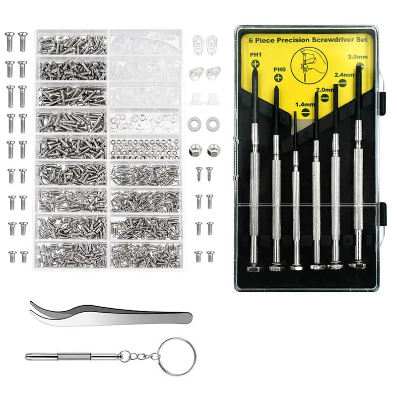 Eyeglass Repair Kit Sunglasses With Nose Pads Screws Screwdriver Tweezers For Watch Clock Spectacle | Аксессуары для одежды