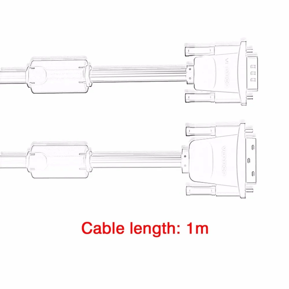 Vention DVI-VGA кабель DVI 24+ 5 Pin папа-папа 1080P HD видео кабель адаптер высокоскоростной DVI кабель для монитора проектора