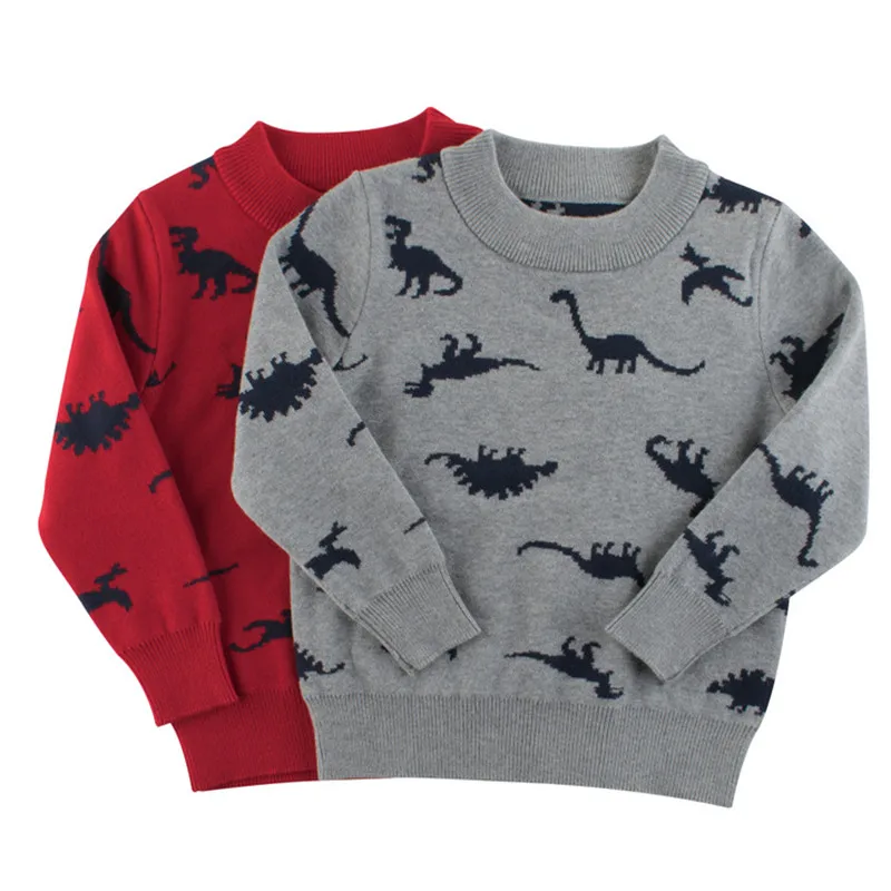 

Infant Cartoon Dinosaur Sweater Baby Boy Long Sleeve Round Neck Pullover Sweaters Autumn Winter Christmas Sweaters