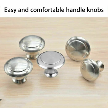 

Door Knobs Handles Drawer Bathroom Kitchen Cupboard Silver With Screws