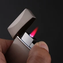 1300 C ветрозащитный металлический ультра-тонкий Зажигалка фонарь турбо длинная полоса струи прямой огонь Газ Бутан сварочные сигареты зажигалки