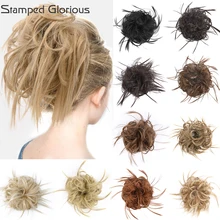 Штампованные великолепные накладные конский хвост с эластичной резинкой Updo Наращивание волос Синтетические волосы для наращивания