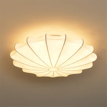 

Japanese Style Silk Led Ceiling Lamp Round Bedroom Study Ceiling Lights Dimming Creative Lanterns Cloth Living Room Bedroom Lamp