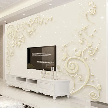 

European Style 3D Relief Flower Pattern Wallpaper Living Room TV Sofa Bedroom Luxury Home Decor Mural Papel De Parede 3D Fresco