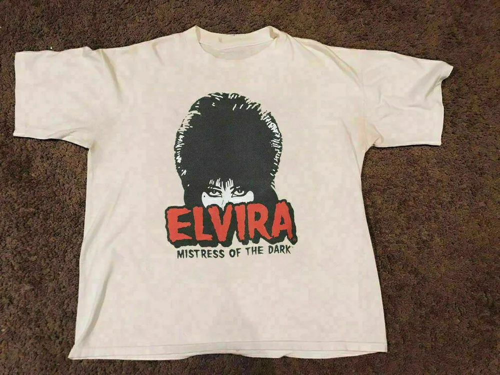 Винтажная новая футболка Elvira Mistress Of The Dark Horror Movie Размер S-2Xl с круглым вырезом