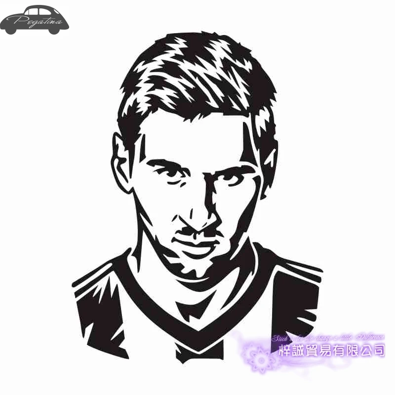 DCTAL Lionel Messi Football Player Sticker Sports Soccer Car Decal Helmets Kids Room Posters Vinyl Wall Decals
