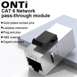 ONTi CAT6 Módulo de red recta, Conector RJ45, toma de información, acoplador de ordenador, adaptador de Cable, Conector Ethernet Keystone