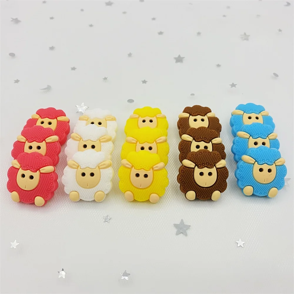 10pcs Baby Teething toys Mini Sheep Silicone Beads Baby Food Grade Silicone Teether DIY Pacifier Chain kid gift