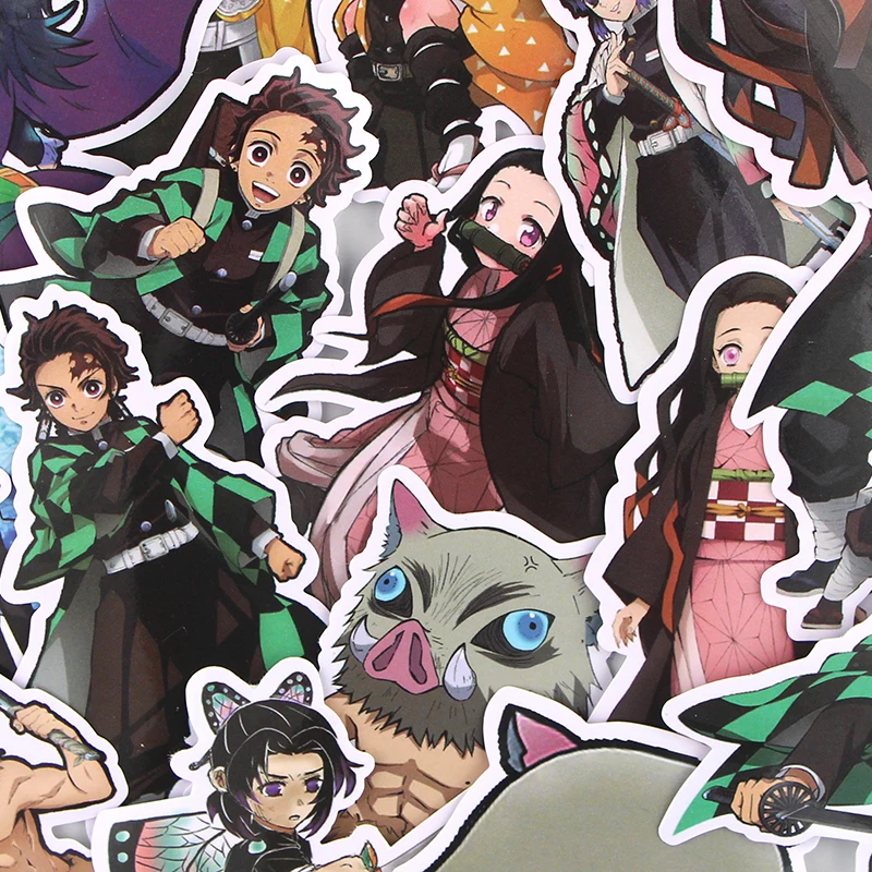 CA643 17 шт./компл. демон убийца: Kimetsu без Yaiba наклейки для ноутбука скейтборд Чемодан укладки наклейки-граффити Водонепроницаемый наклейки