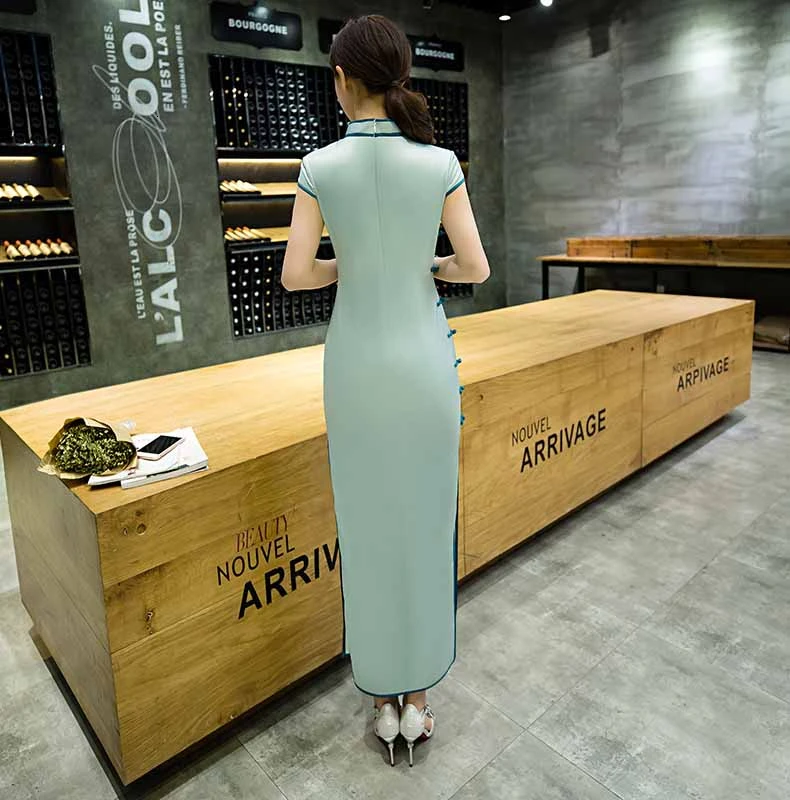 Современный Cheongsam традиционное китайское вечернее платье длинное Qipao размера плюс женская одежда Восточный стиль платья для вечеринок Китай Chipao
