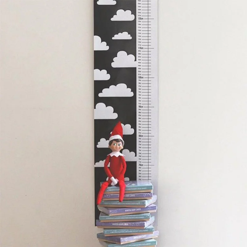 Children Height Growth Chart Ruler Kids Bedroom Wall Hanging Frame Fabric Canvas Height Measurement Record Nursery Room Decor