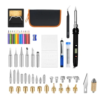 

Bronzing Foil Bronzing Iron Engraving Pyrography Tool Wood Grain Embossing Welding Pen Set Welding Skill Set US Plug