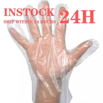 

Fast Shipping 100Pcs Plastic Clear Disposable Gloves Garden Restaurant Home Food Baking Tool Anti Pollution Safety Gloves