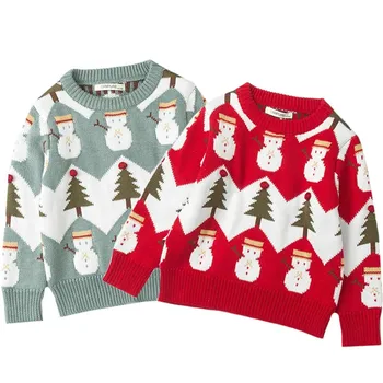 

Christmas Baby Girls Sweater Autumn Winter Kids Knitwear Boys Pullover Sweater Cardigan Snowman Sweater Children's Clothing