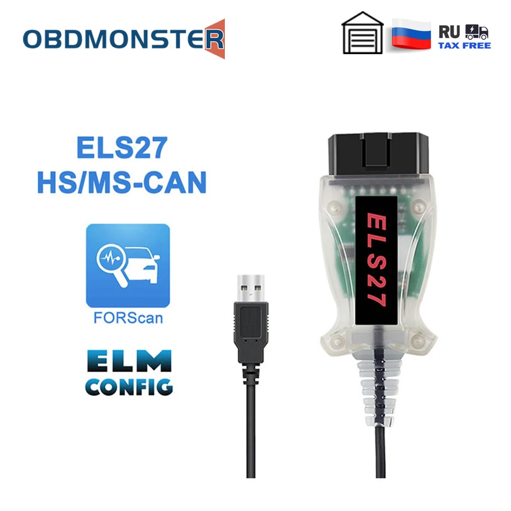 Инструмент кодирования ELS27 для Ford Mazda Lincoln Mercury F150 F250 ELM327 USB V1.5 автомобильный