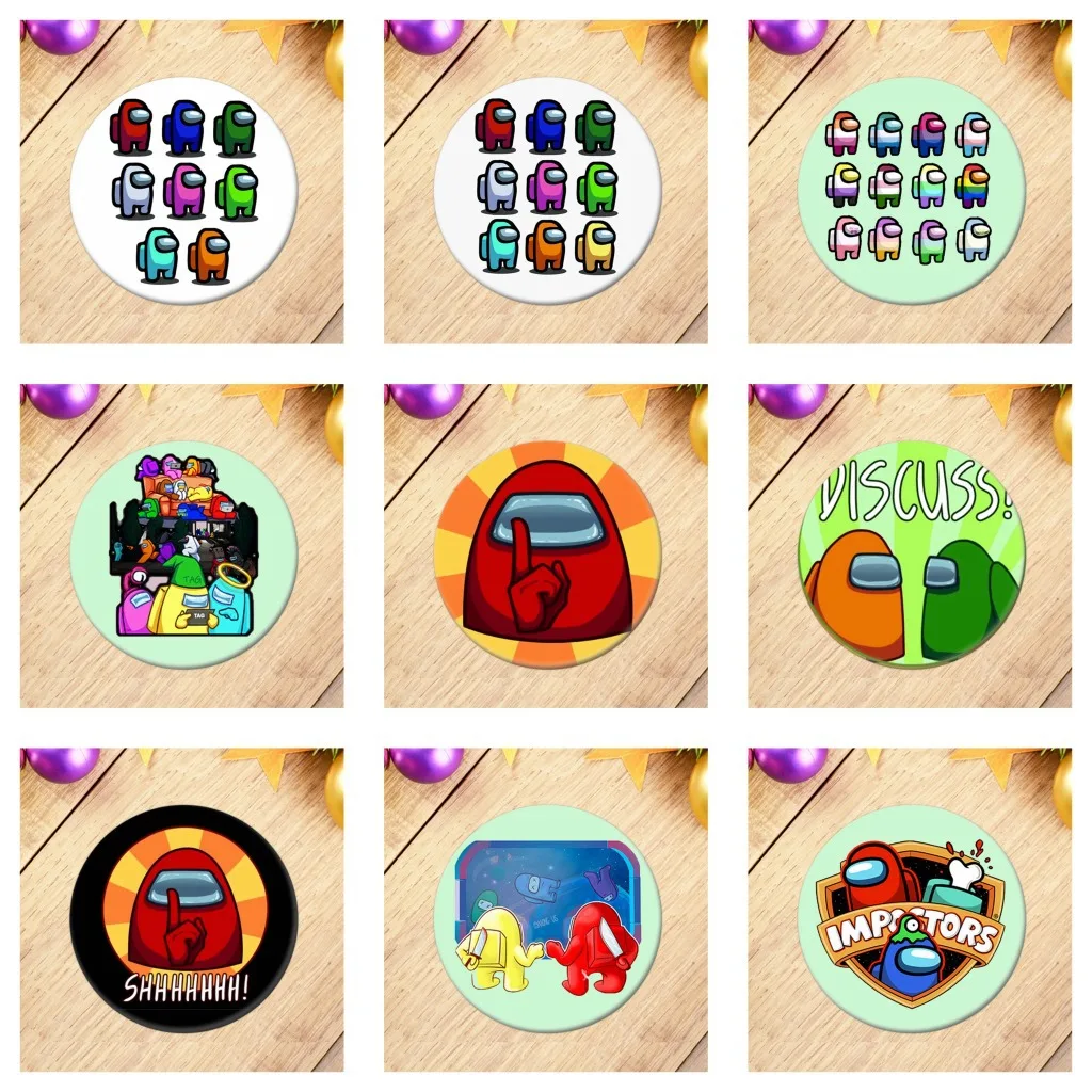 

Among US Peripheral Game Badge Collective Round Badge Cute Thing Boy and Girl Gift