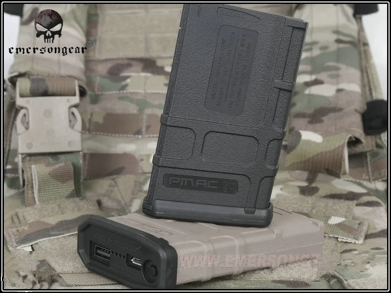 Emersongaer Pmac 5.56 X 45 Style Magazine Type Mobile PowerBank Case Short Clip For 18650 Battery Charger Power Bank Box