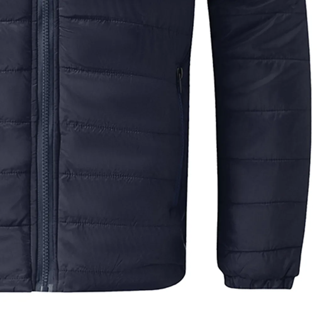 Ультра тонкая пуховая куртка Для мужчин Для Мужчин's осень-зима на молнии теплая куртка-пуховик упаковочный свет Одежда высшего качества пальто#4