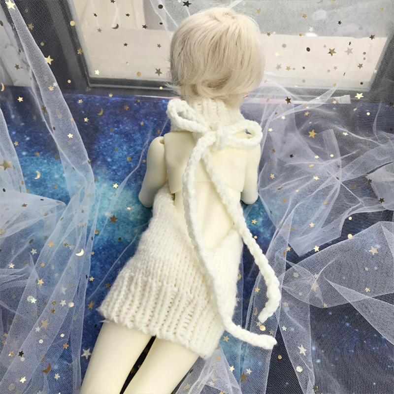 Кукольная одежда 1/4 BJD свитера белого цвета ручной вязки с открытой спиной свитера для 1/4 BJD куклы аксессуары для кукольной одежды 2 стиля