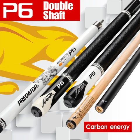 PREOAIDR Billard Pool Cue Maple+Carbon Double Shaft with Extension 13mm 11.5mm 10mm Tip Uni-lock Joint Carbon Energy 3142 P6 Cue