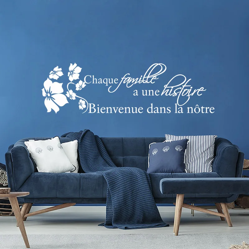 French Citation Histoire De Famille Vinyl Wall Sticker Mural Art Decals Wallpaper Living Room Home Decor House Decoration Aliexpress Home Garden