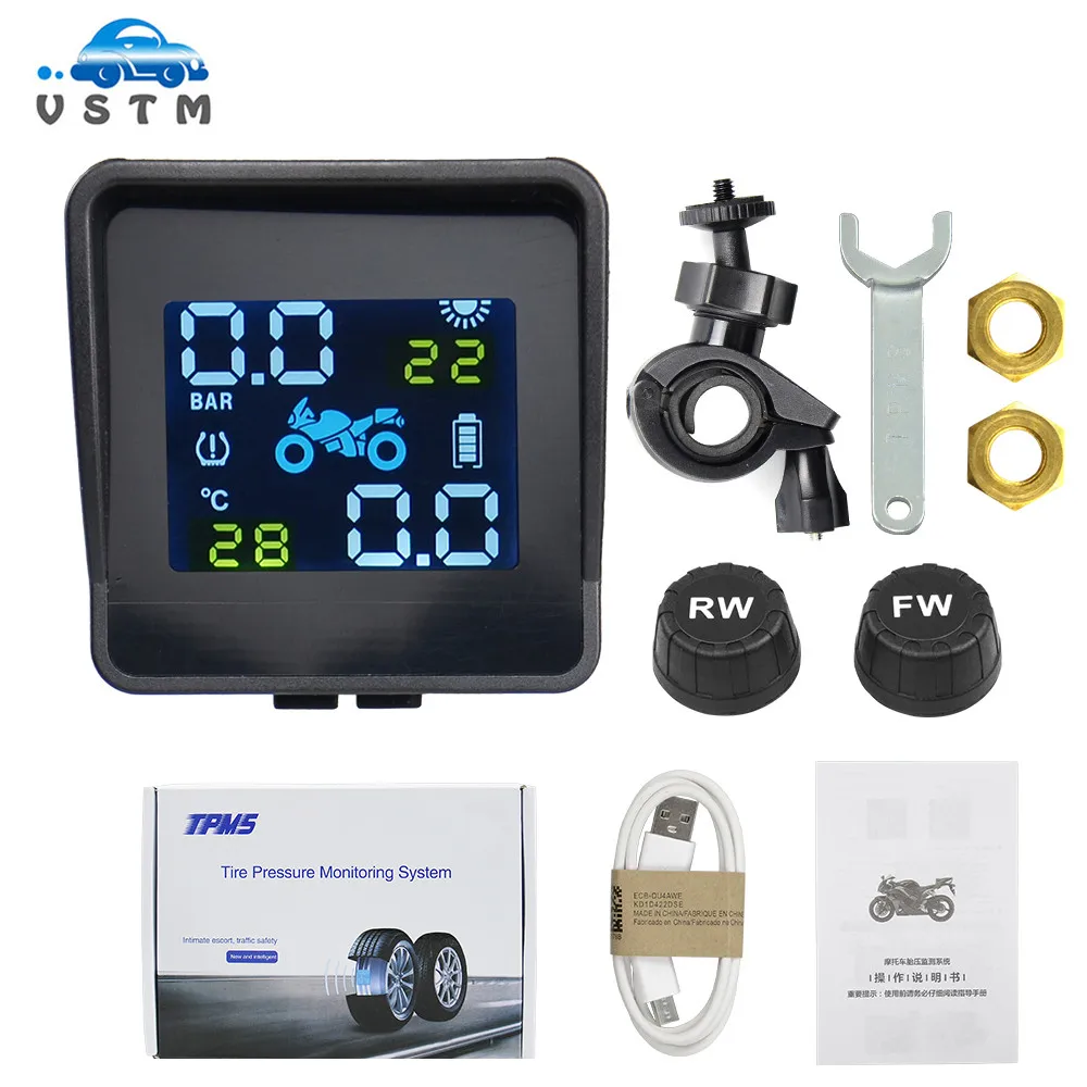 최고의 품질 USB 태양열 충전 오토바이 TPMS 모터 타이어 압력 타이어 온..