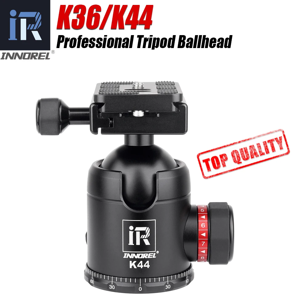Tripod Ball Head INNOREL K36/K44 36mm/44mm Professional Tripod Ball Head Aluminum Panoramic Arca Swiss Structure Max Load 20/25kg for Camera DLSR