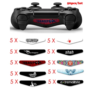 

50PCS/LOT LED Light Bar Skin Stickers For Playstaion4 PS4 LED Gamepad light Cover Bar Stickers For PS4 Controller
