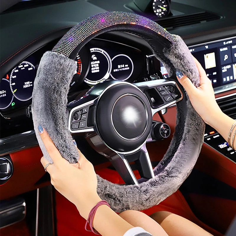 Eenvoud Faeröer Verplicht Crystal Auto Stuurwiel Covers Pluche Diamant Stuur Cover Fit Voor Vrouwen  Dames Meisjes Auto-interieur Accessoires Styling - AliExpress Automobiles &  Motorcycles