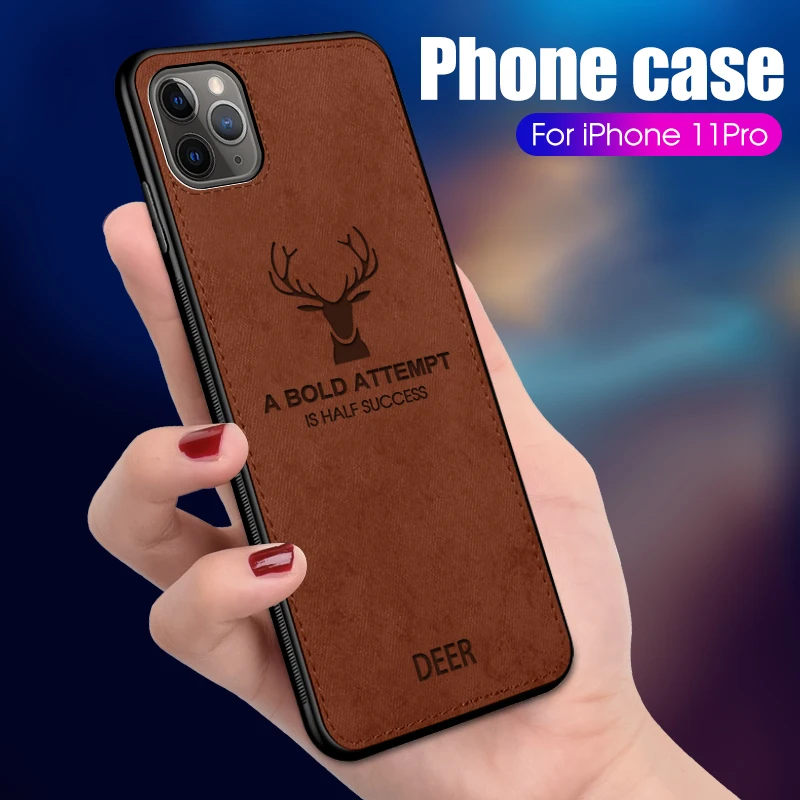 Модный тканевый чехол-накладка с рисунком лося для iPhone 11 Pro Max 11PRO 2019 прочный чехол