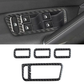 

Carbon Fiber Car Window Control Switch Panel Frame Trim For Golf MK7 2013-2019 Black Decorative Stickers