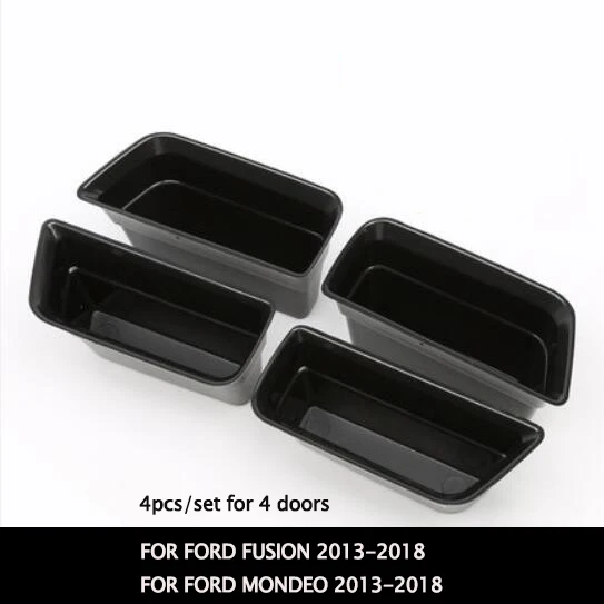 FIT FOR FORD FUSION MONDEO 2013- DOOR STORAGE BOX TRAY INNER HANDLE ARMREST ARM REST CENTER CONSOLE CONTAINER BIN CUP - Название цвета: Door handle box 4pcs