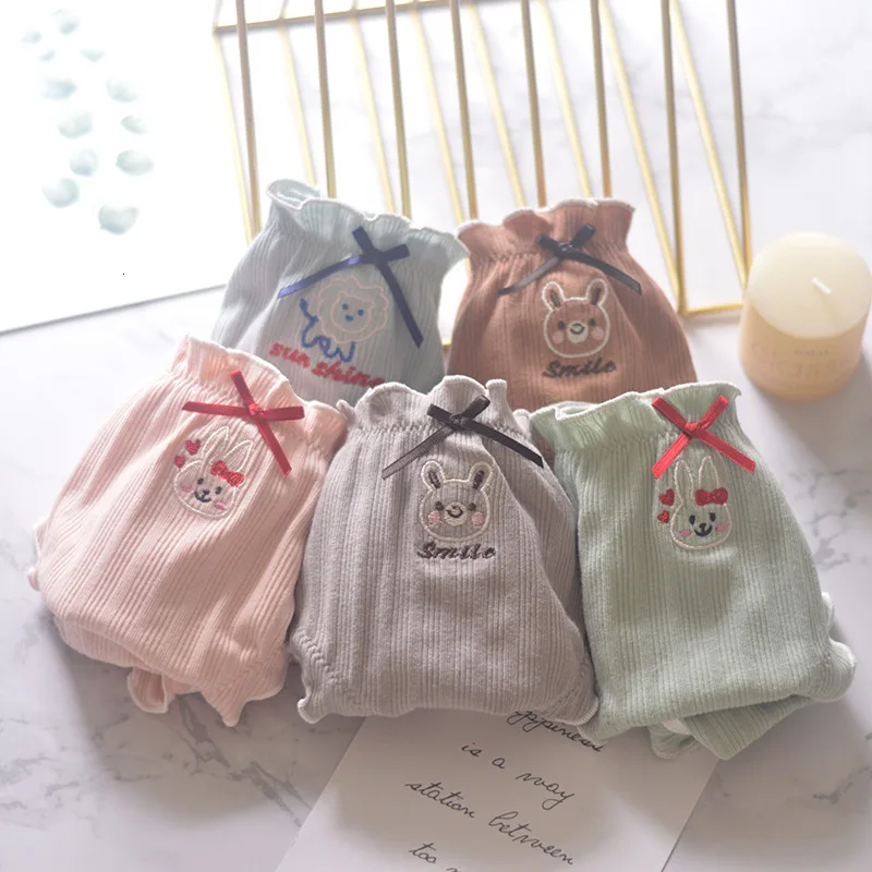SP& CITY, японское нижнее белье с вышивкой животных из мультфильмов, женское нижнее белье, трусики для девочек, милые трусики с оборками по краям, женское нижнее белье