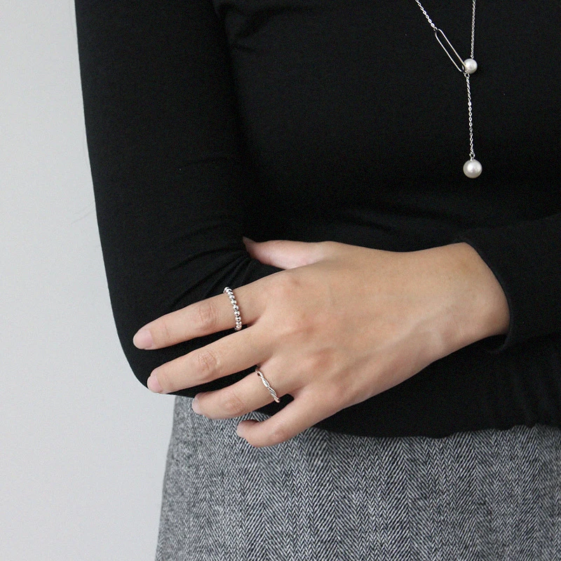 Peri'sBox 3 мм бусины кольцо из стерлингового серебра 925 минималистский геометрический шар кольца для женщин золото Бохо укладки кольцо Регулируемый изящный