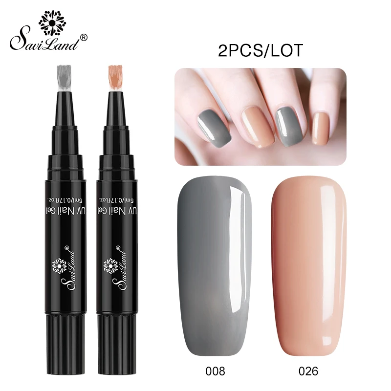 Saviland 3 шт./лот набор гель-лаков UV Vernis полуперманентный праймер верхнее покрытие 5 мл полигель лак для ногтей маникюрный гель - Цвет: 008 n 026