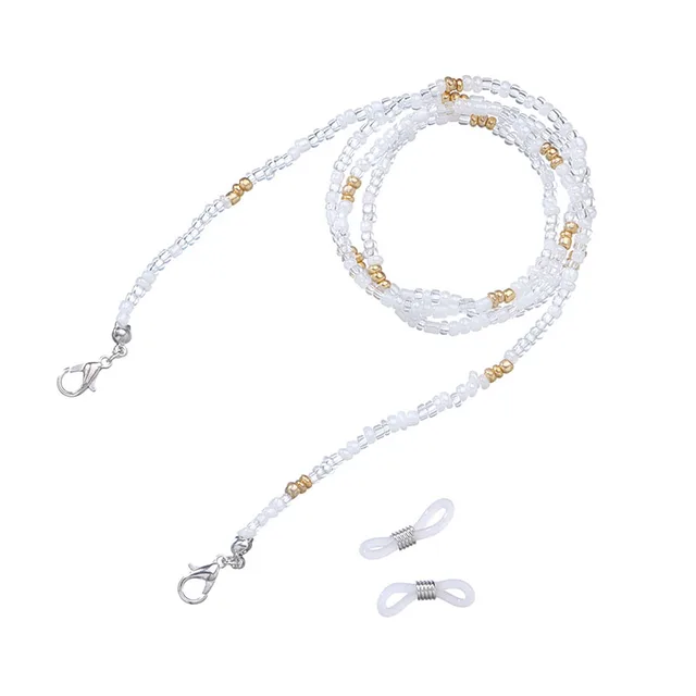 Changyi Bohemia 2021 Trend Beads Glasses Hanging Chain Sunglasses Lady Pearl Mask Chain Fashion Jewelry Nonslip Metal Chain White