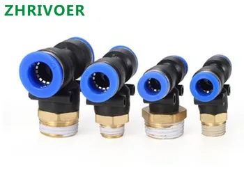 

1 pcs T type PB 4 6 8 10 12mm- M5" 1/8" 1/4" 3/8" 1/2" Male threaded Tee Pneumatic Fittings quick connection-peg
