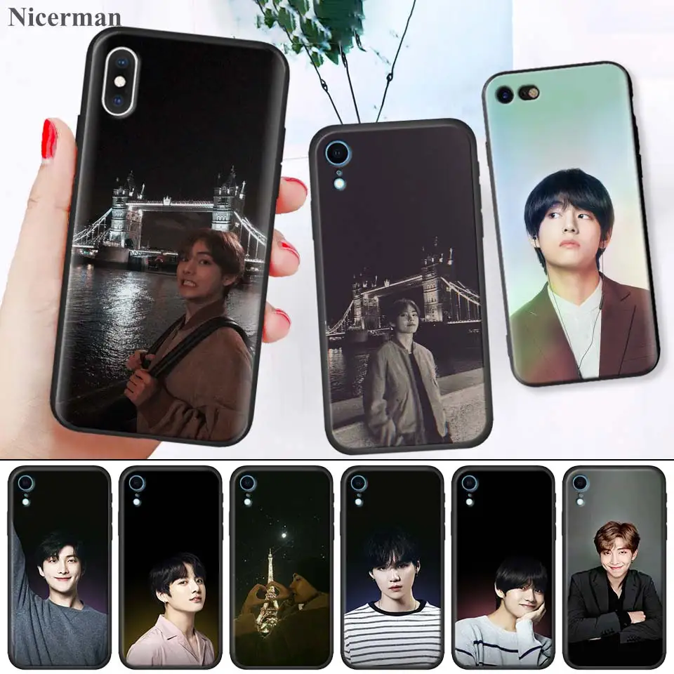 

Silicone Cases for iPhone X XS XR XSMax 7 8 6 6S 5C 5E 5S 5 Plus 8+ 7+ 6+ 6S+ iPhone 11 Pro Max Fundas Capa Kpop Kim V Taehyung