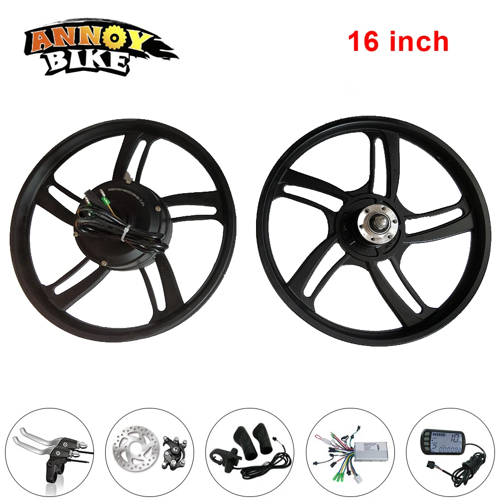 Best High Speed 16 inch Hob Motor Wheel Kit Electric Bicycle Motor Brushless Entire Completed Wheel Rear Drive 36V48V250W Gear Motor 2